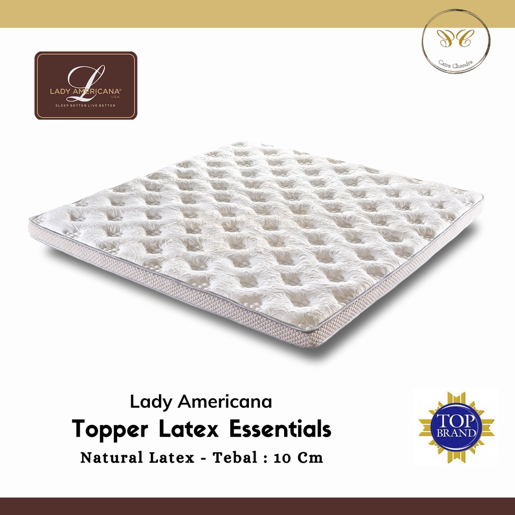 LADY AMERICANA Topper Latex Uk. 120 x 200 Cm Essentials / Toper Latex / Pelapis Kasur Latex / Topper Latex Essential
