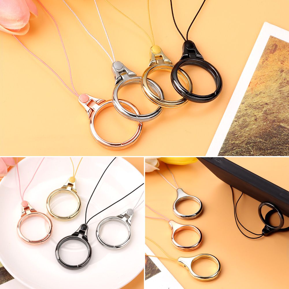 CHOOKEY Accessories Mobile Phone Lanyards Universal Keycord Ring Lanyard Zinc Alloy 2 in 1 Multifunction for Keys Phones Strap Finger Mobile Holder/Multicolor