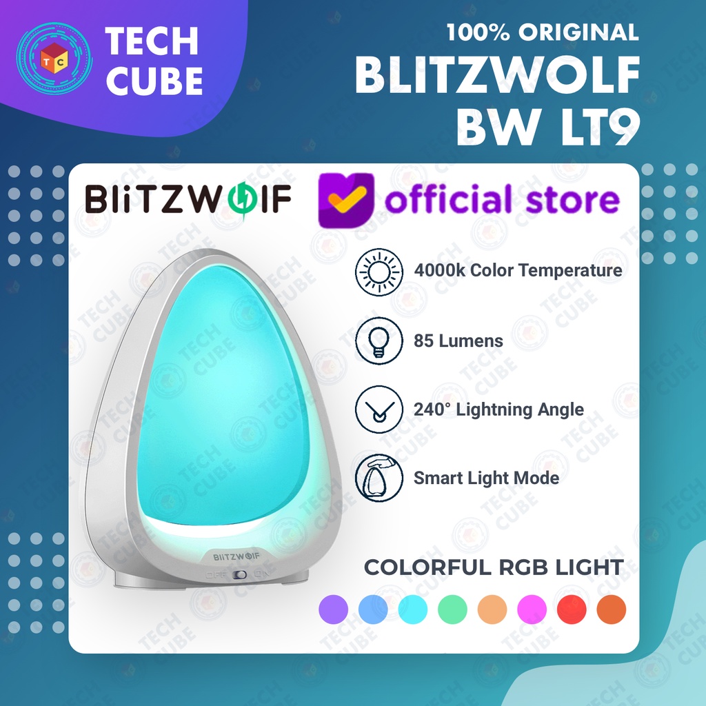 BlitzWolf BW LT9 LED Color Smart Night Light Lamp Lampu Tidur Malam