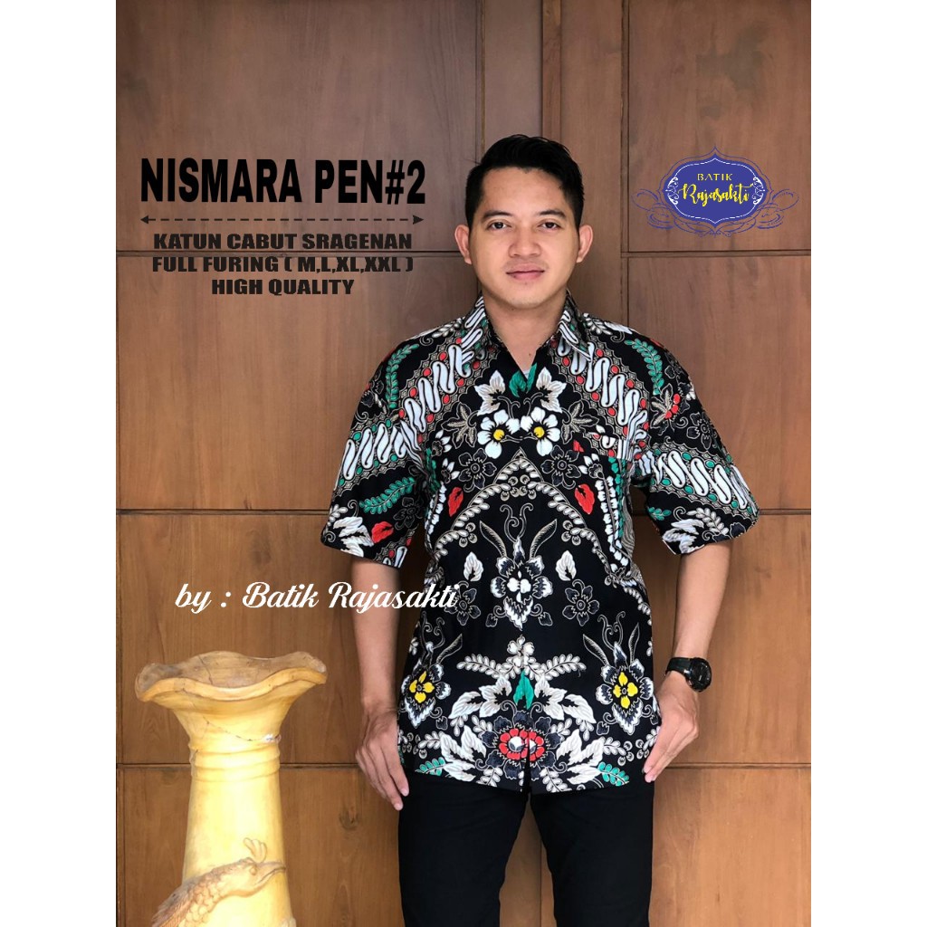 NISMARA  RAJASAKTI KEMEJA BATIK SOLO PRIA LENGAN PENDEK LAPIS FURING ATASAN BATIK PREMIUM MODERN KATUN HALUS BAHUWIRYA  BANAMITRA BANAMITRA PUTIH BANGSAWAN BAYU PUTRA BERLIAN BIRU BHARATAYUDA BIMASENA BIRENDRA BIRU INDAH BRAHMAKERTA BRAHMAKERTA MERAH BUDI