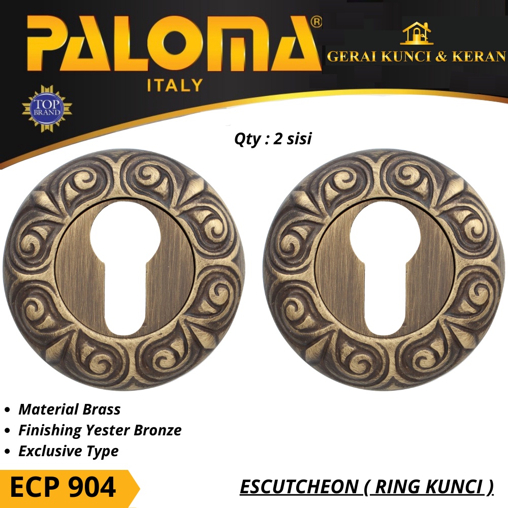 PALOMA ECP 904 RING KUNCI BULAT ESCUTCHEON EXCLUSIVE COVER TUTUP CYLINDER KUNCI ANTIQUE YB