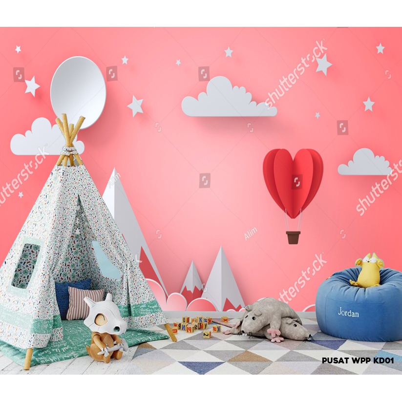 Print Custom wallpaper dinding 3d Kamar Anak Aesthetic