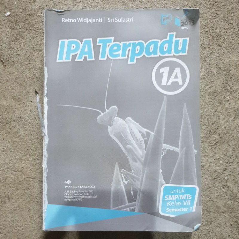 buku Ipa Terpadu Smp kelas 7.8 1a.1b.2a.2b.3a.3b revisi kurikulum 13-1a tanpa cover