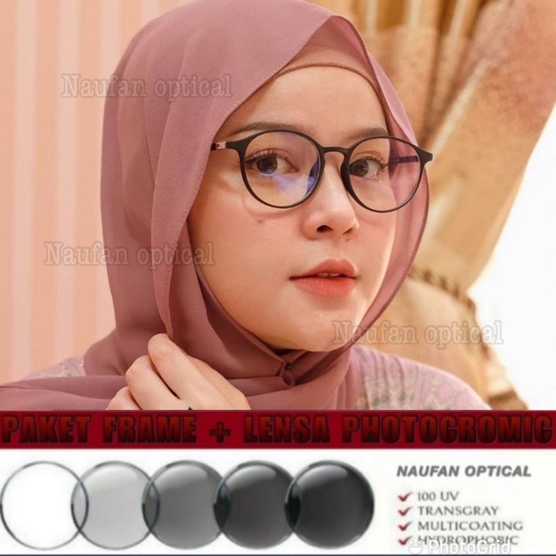 frame kacamata+lensa photocromic ( kacamata minus antiradiasi ) 2182 / Kacamata wanita / kacamata mi
