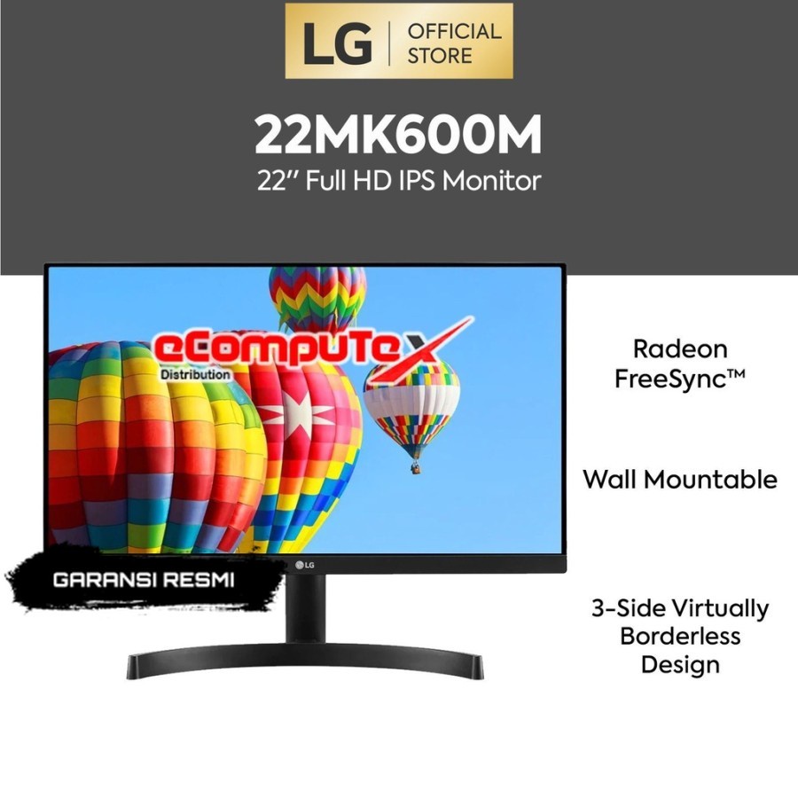 MONITOR LED LG 22MK600M - B / 22MK600 | 22&quot; INCH | 1920 x 1080 - GARANSI RESMI