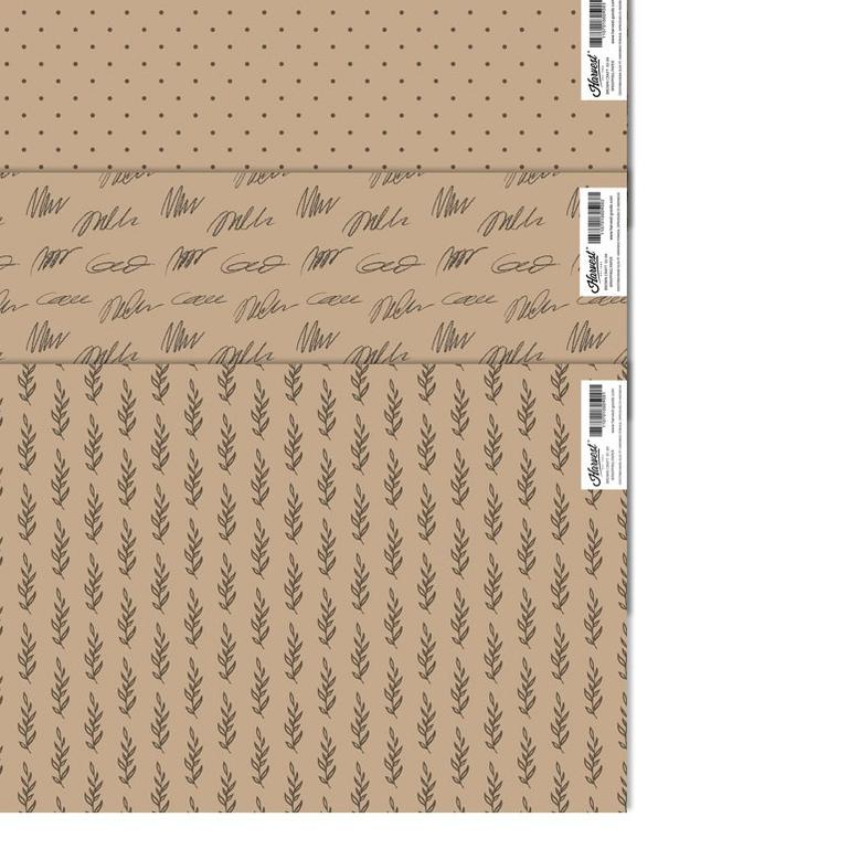 

❉ Kertas Kado Aesthetic Harvest / Wrapping Paper isi 4 - Brown Craft ☞