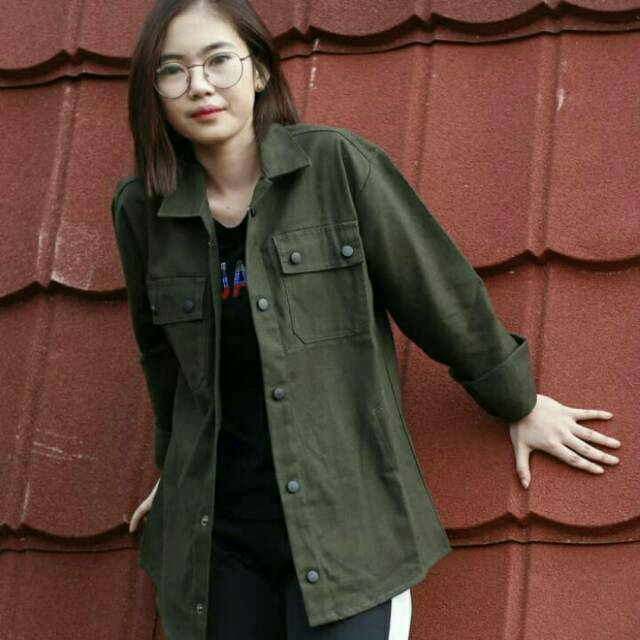 Jaket semi parka cewek/jaket trucker canvas/jaket cewek termurah/jaket parka premium