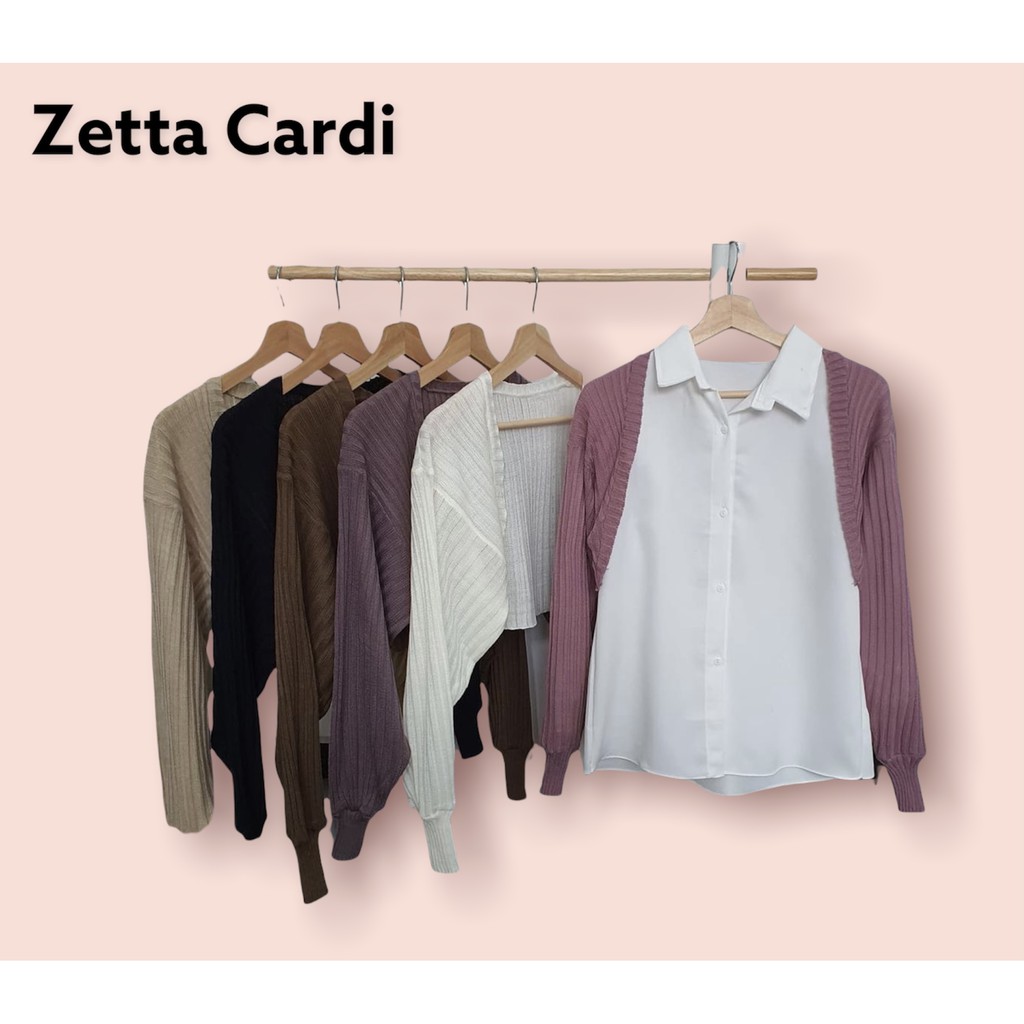 Zeta cardigan crop atasan rajut wanita