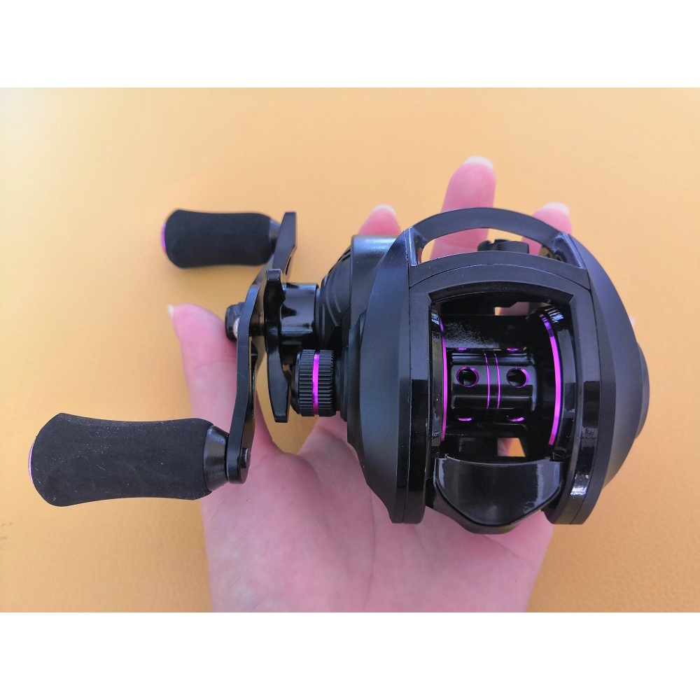 Baitcasting Reel kiri handle 10 kg Max Drag grosir 7.2:1 Reel pancing lemparan panjang CNC Spool aluminum alloy