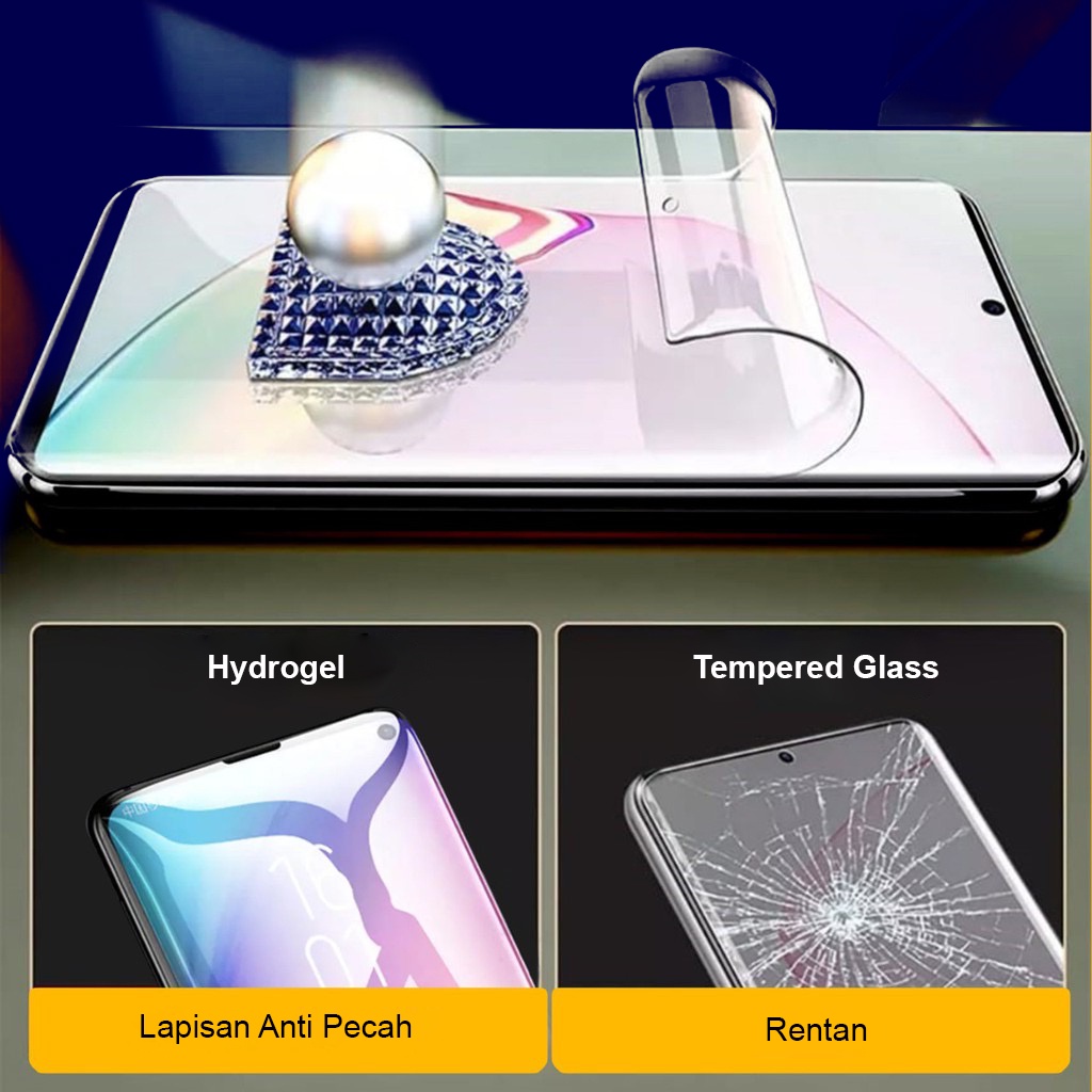 HYDROGEL SCREEN PROTECTOR ANTI GORES NOT TEMPERED GLASS FULL COVER ALL TYPE INFINIX IPHONE OPPO POCO REALME SAMSUNG VIVO XIAOMI LENGKAP