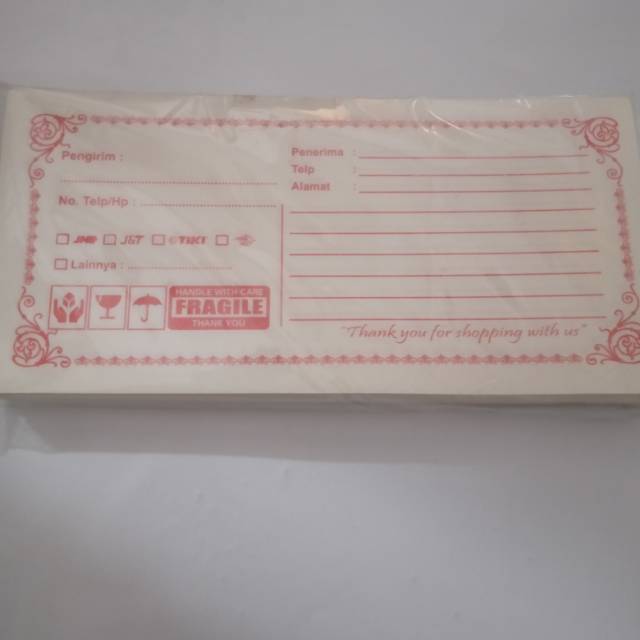 

Lebel pengiriman isi 100