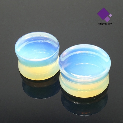 Naiveblue 1pc Pelebar Tindikan Telinga Bahan Opalite 5-18mm