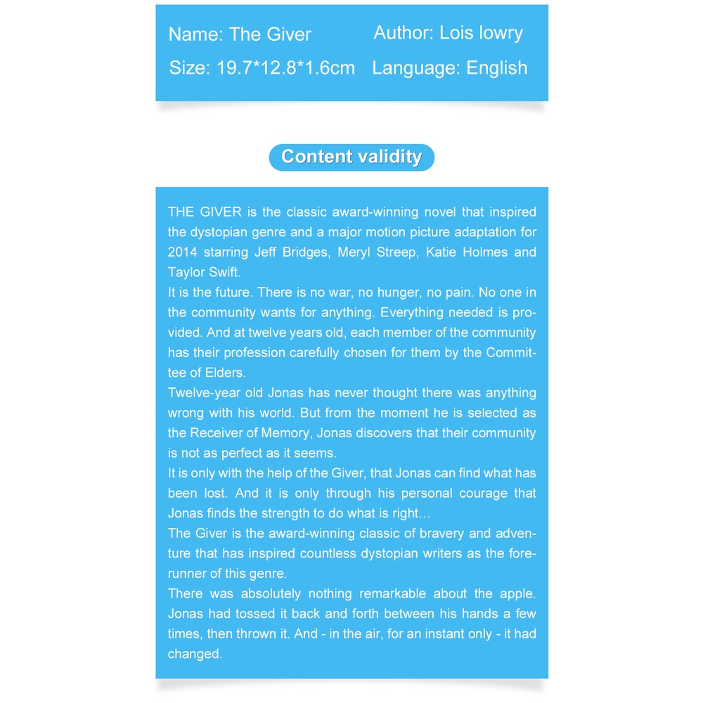 Buku Cerita The Giver Lois Lowry Science Fiksi Bahasa Inggris Untuk Pelajar Smp-2