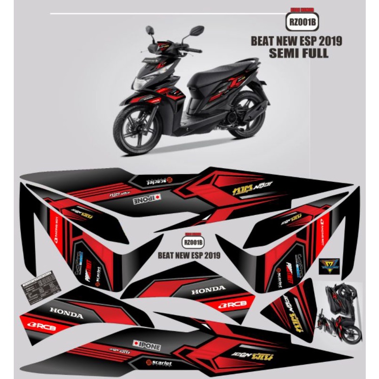 [BISA COD] Decal Beat ESP F1 / Honda Beat f1 baru 2019 / New Beat striping / Sticker beat / strippin