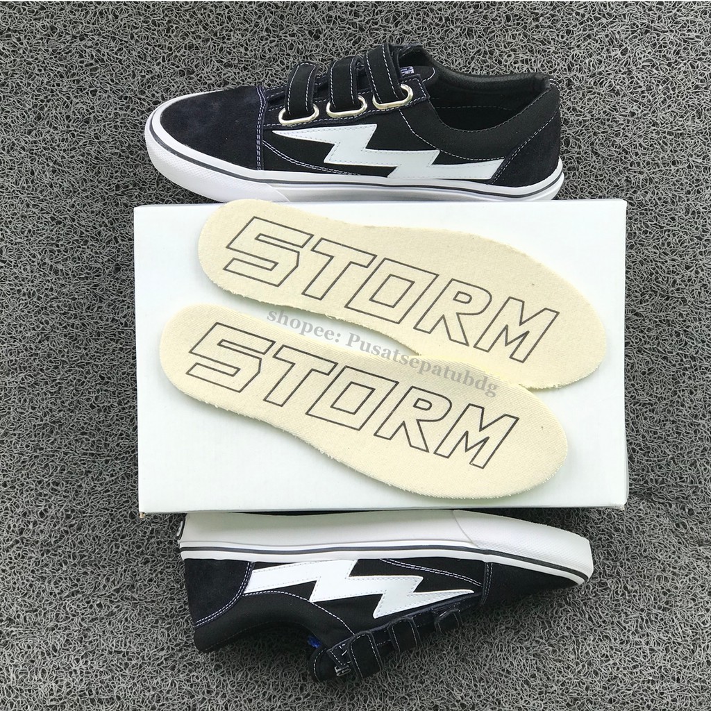 (OBRAL) SEPATU REVENGE X STORM BLACK WHITE OLDSKOOL PREMIUM WAFFLE DT