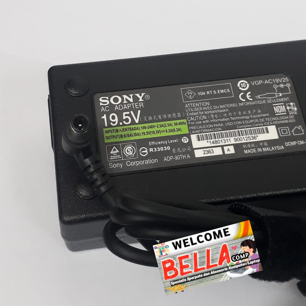 ADAPTOR CHARGER CASAN TV LED SONY BRAVIA 50''/50-60 INCH 19.5V 6.2A 120W ACDP-120N02 ACDP-120N01 ACD