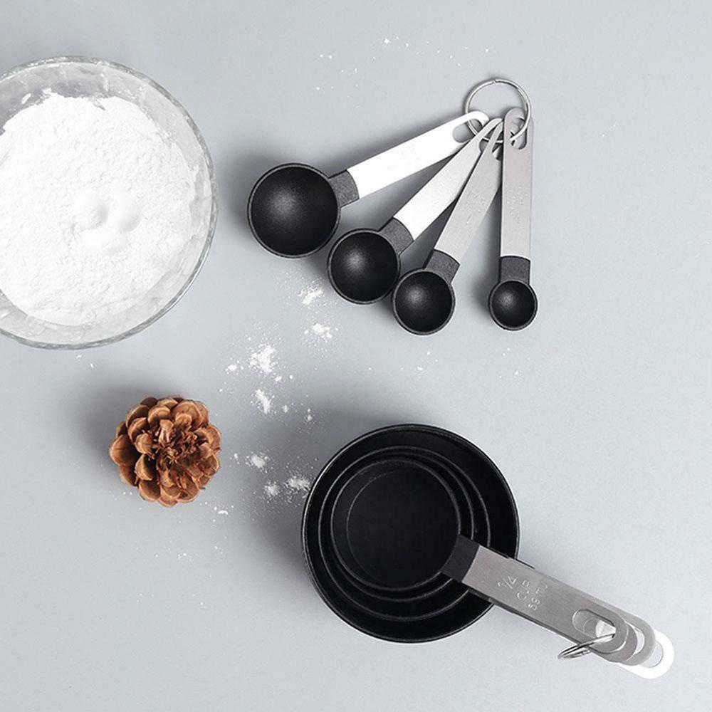 Populer 4pcs /Set Gelas Takar Bahan Plastik Dengan Skala Alat Ukur Sendok Tepung