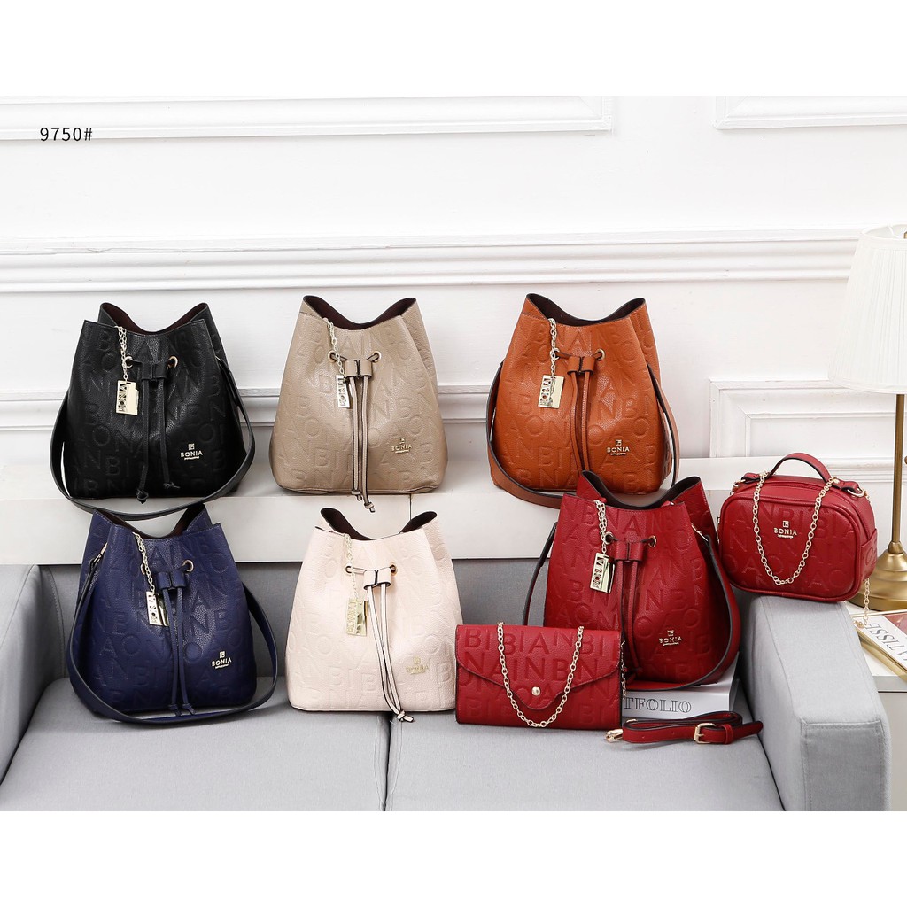 Bo Bucket Bag 3in1 Embossed Leather 9750