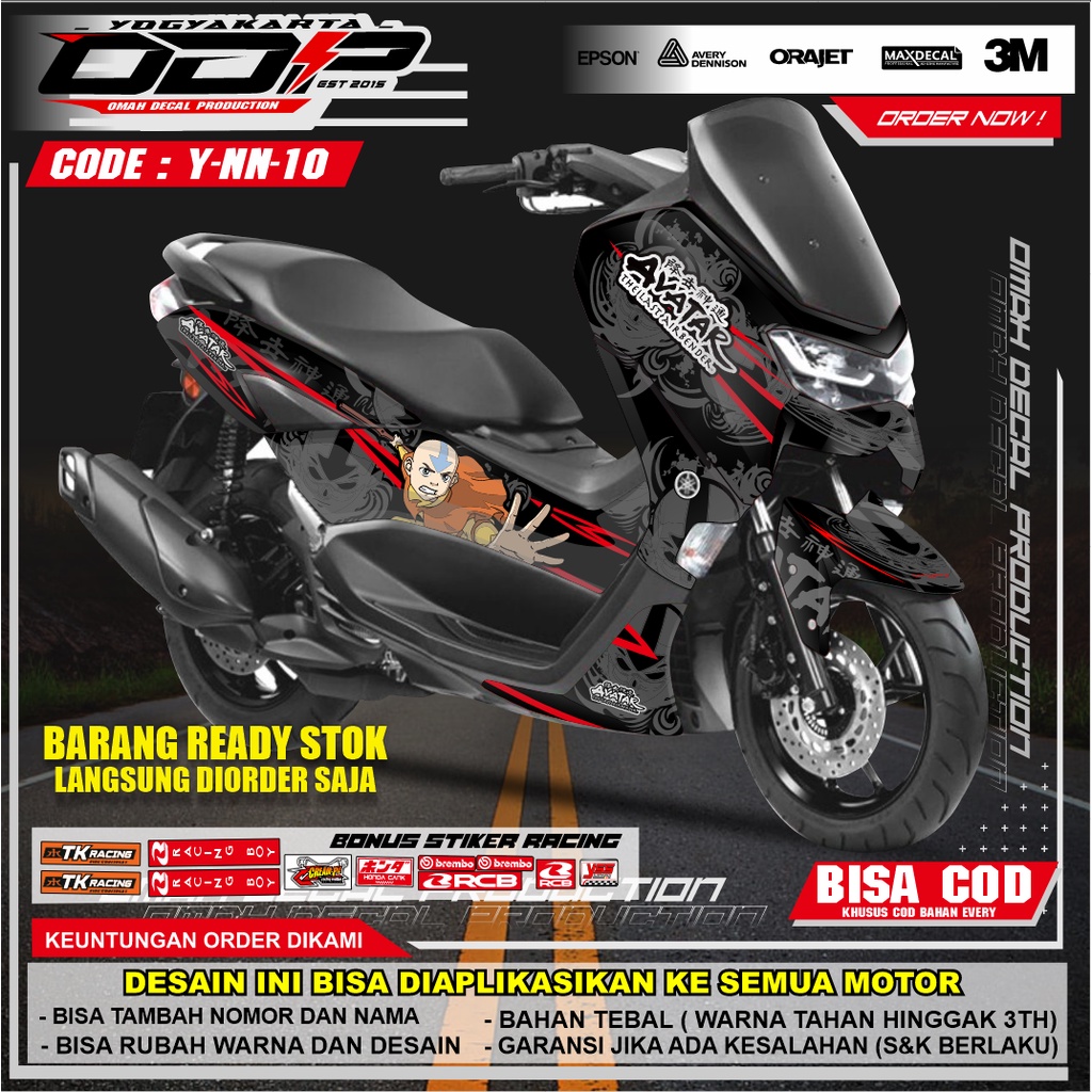 DECAL NMAX FULL BODY VARIASI AKSESORIS STIKER DEKAL STRIPING YAMAHA NEW NMAX 2020  STICKER MOTOR MOT