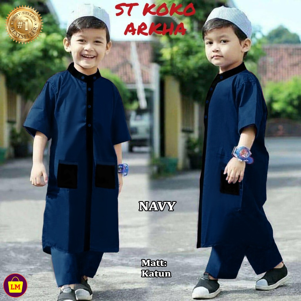 TERMURAH TERLARIS Setelan Pakaian Baju Koko Anak Terbaru 2021 KOKO ANAK ARKHA LMS 22143 - 22149