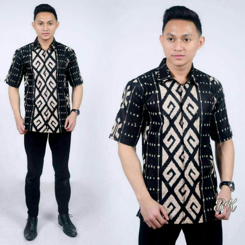 kemeja BATIK TERMURAH TERLARIS HITAM tikar