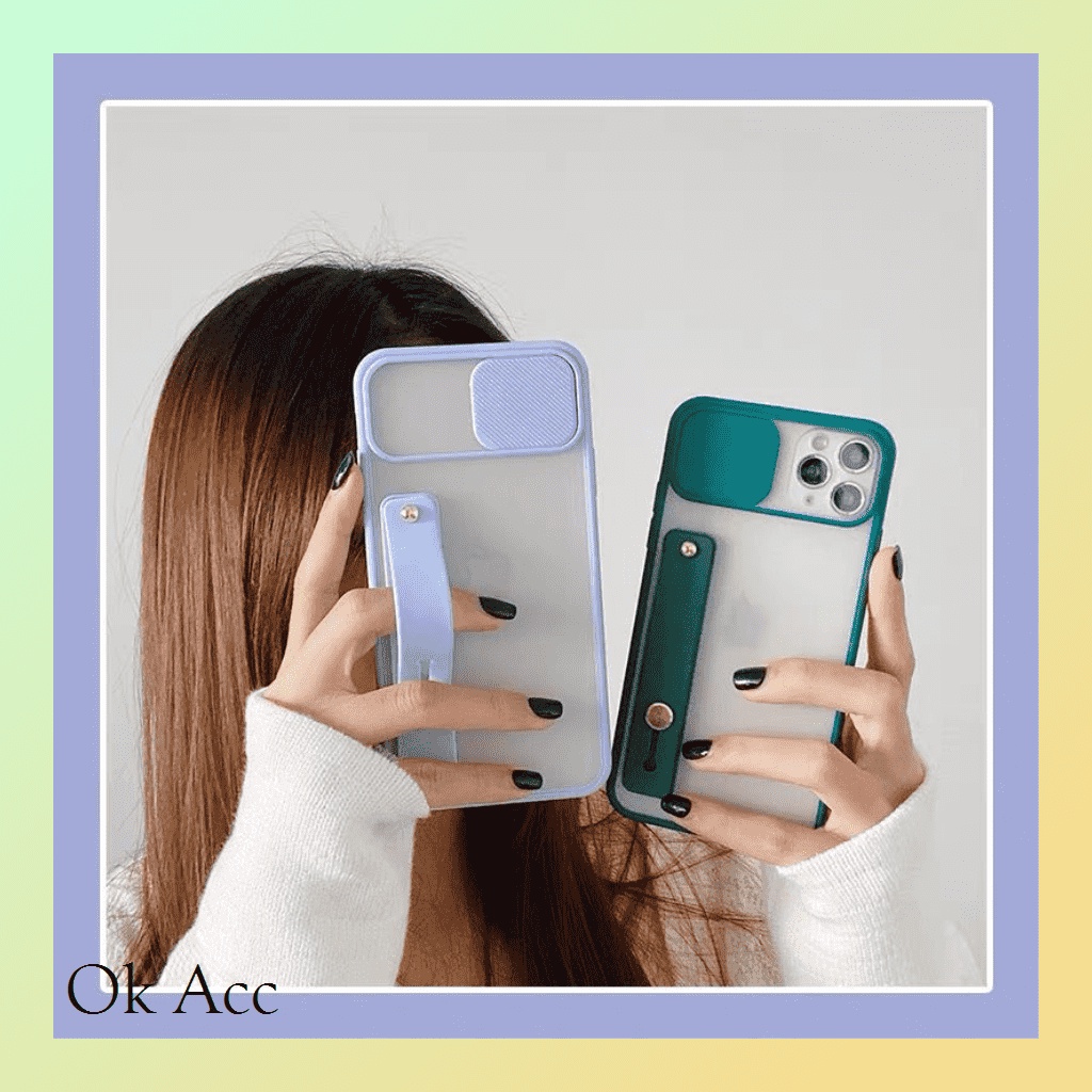 NEW Case sliding kamera finger Strap holder ALL Type Samsung Infinix Iphone Oppo Reno