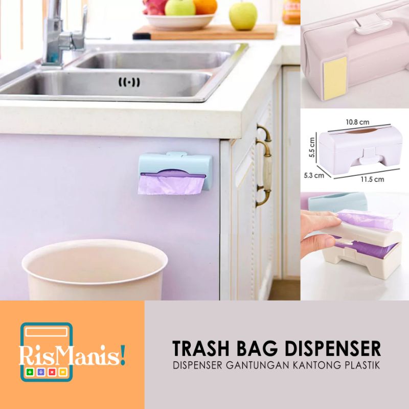 TRASH BAG DISPENSER - Gantungan Kantong Kresek Holder Kotak Plastik Belanja Sampah Dapur Wastafel