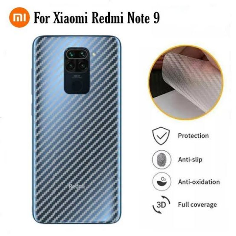 SKINCARBON ANTI JAMUR Redmi 8/Note 7/ 8/8 PRO/Note 9/9 pro/Note 10/10S/ mi 10t/10T Pro/11T/11T PRO Garskin Carbon