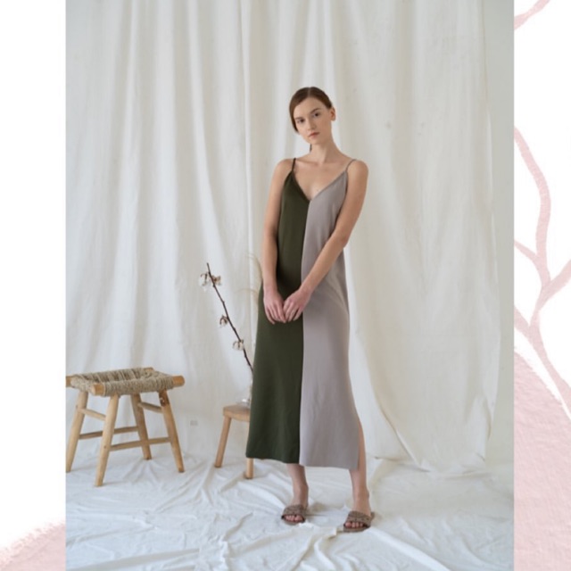 SOVI x MMEHUILLET Le Vetifer dress in Olive Green