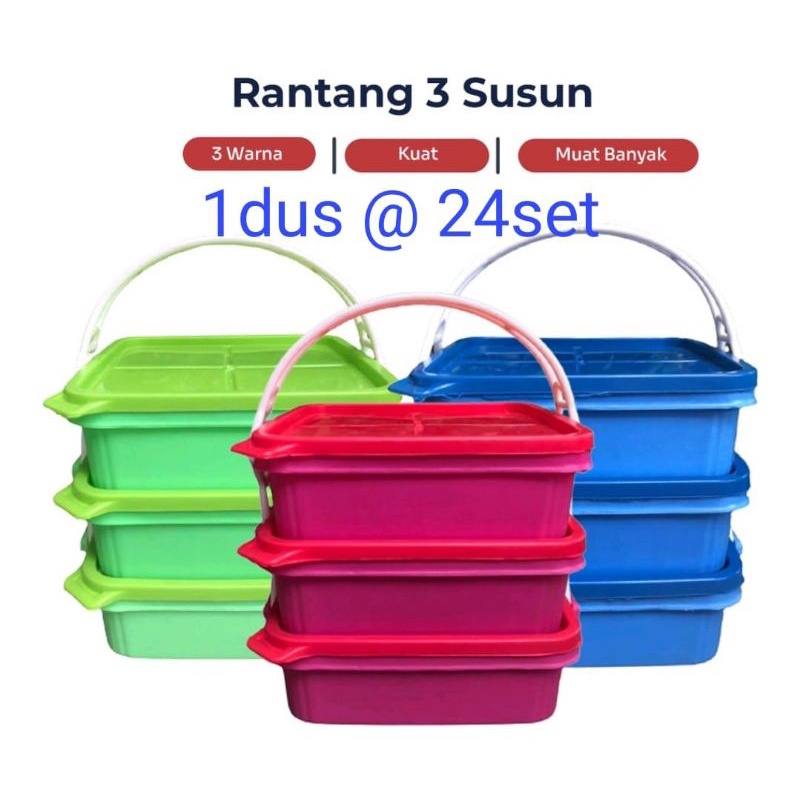 Rantang 3 susun warna Tempat makan Catering