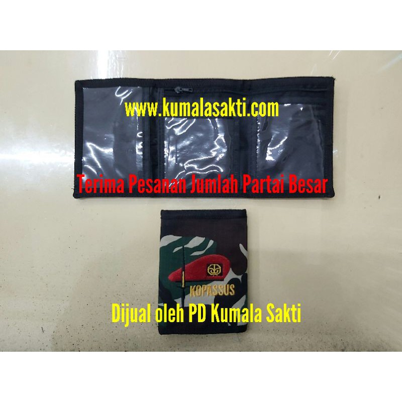 Dompet Saku Kopasus Hitam &amp; Loreng|Dompet Pria|Topi Loreng Kopasus|Kaos Loreng Kopasus|Sabuk TNI|Tas