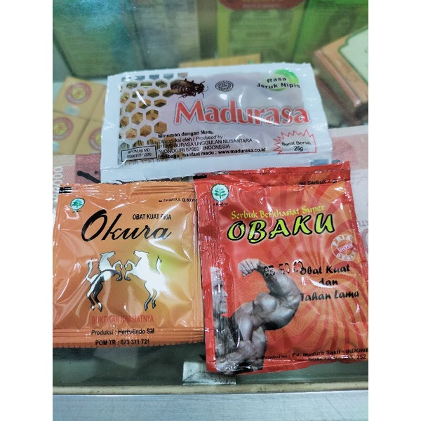 kombinasi jamu super kuat obaku serbuk | okura kapsul |  madu rasa