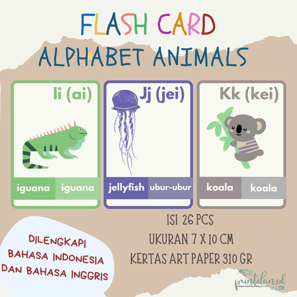 FLASH CARD ALPHABET ANIMALS| FLASHCARD HURUF BAHASA INGGRIS | MAINAN EDUKASI