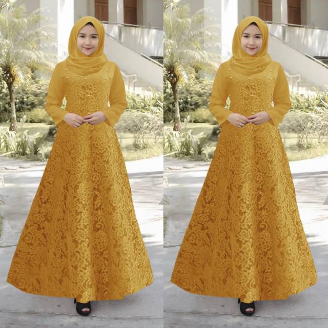 GAMIS MAXI GUCHIKA (SIZE S/M, L, XL,XXL) BRUKAT TIMBUL TULANG(GOOD QUALITY)(READY GAMIS ANAK)