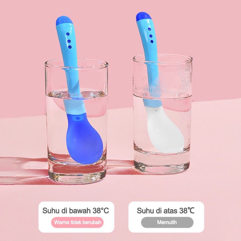 DC - Sendok Makan Bayi / Sendok Makan Bayi Sensor Panas / Spoon Fork Set Heat Sensing.