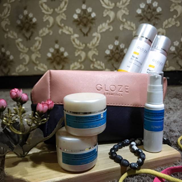 GLOZE PAKET GOLD SERIES ORIGINAL/ krim wajah mudah iritasi(merah2) /paket cream gold/ GLOZE SKINCARE