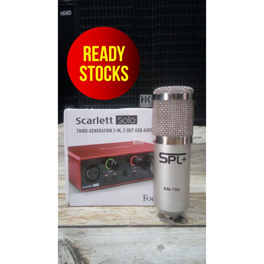 PAKET INTERFACE FOCUSRITE SCARLETT SOLO GEN3 + MIC CONDENSOR SPL BM700