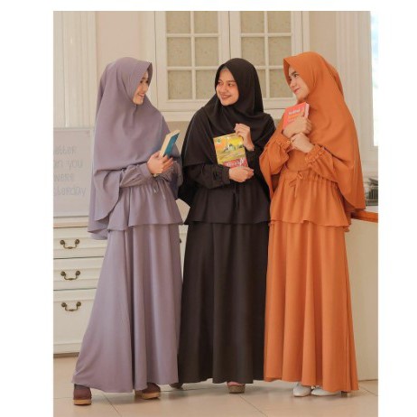 Fashion Gamis Plus Hijab Laras Syar'i Baju Dress Kekinian
