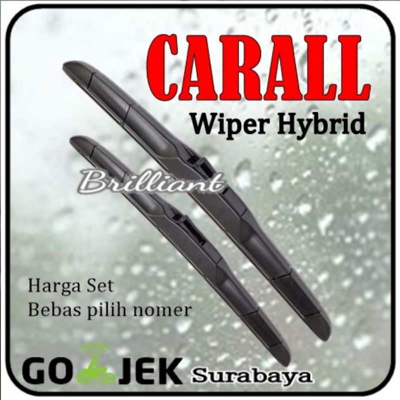 Wiper Kipas Kaca Universal - CARALL Hybrid Premium - Harga Set Bebas Pilih