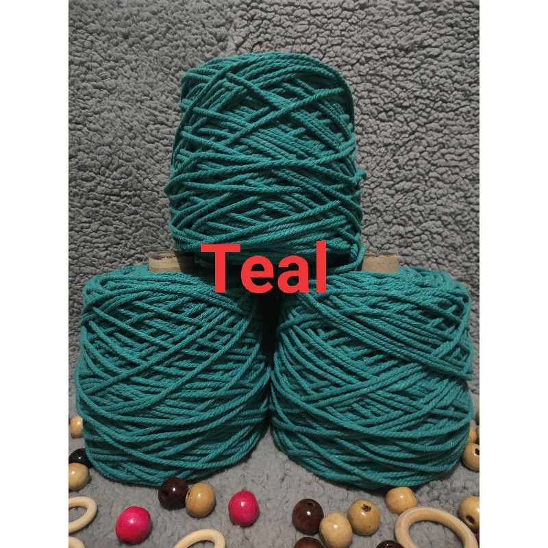 Tali katun warna Teal size 4mm