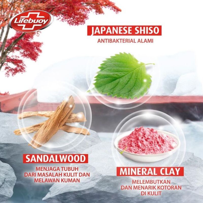 Lifebuoy Sabun Mandi Cair 825 ML Shiso &amp; Sandalwood Japanese 900ml Anti Bakteri