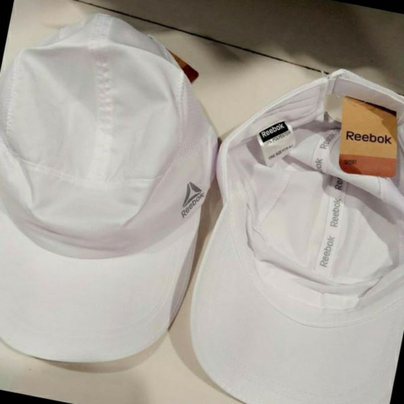 Topi lari / topi running / topi olahraga Reebok cap original Putih & Hitam