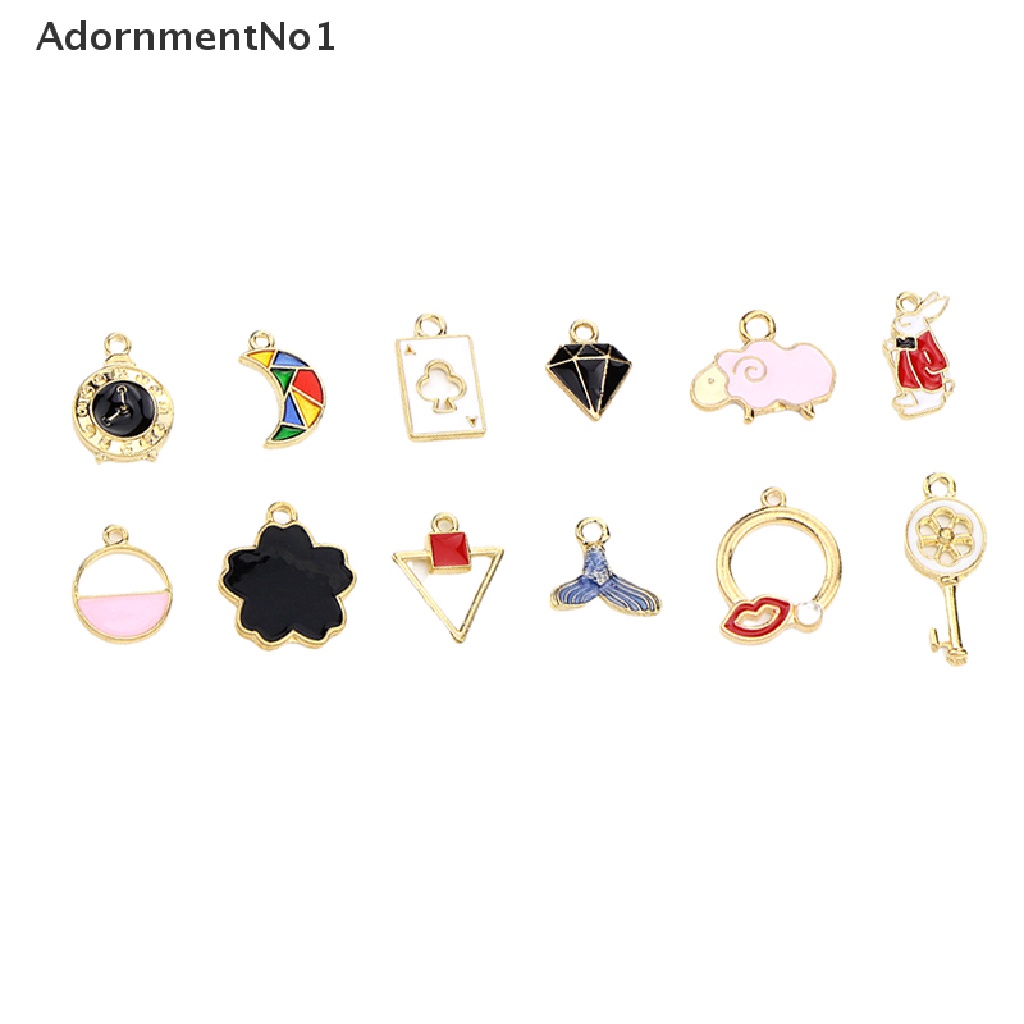 (AdornmentNo1) 30pcs / Set Charms / Liontin Enamel Gaya Campur Bahan Metal Untuk DIY Perhiasan