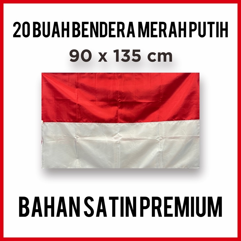 20 Buah Bendera 90x135 Rumah/Kantor - Bendera Merah Putih