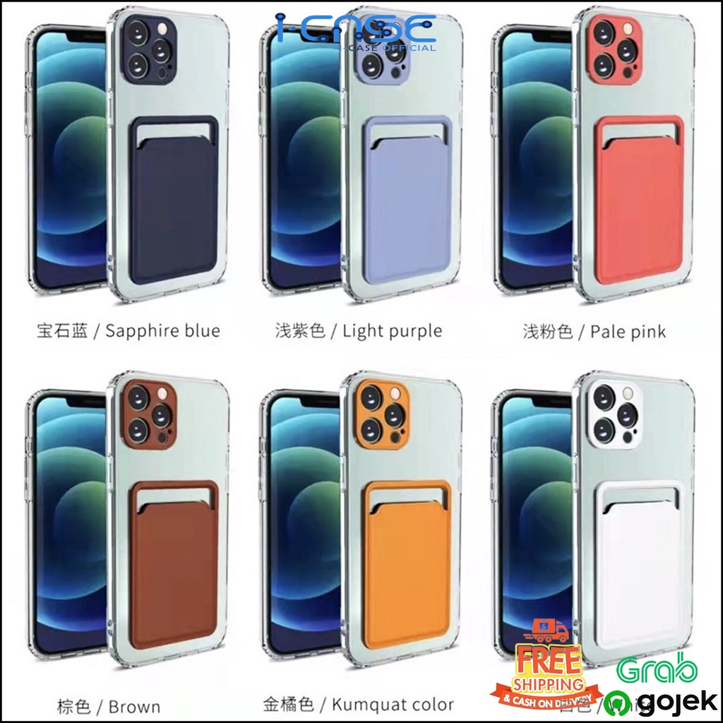 Card Wallet Pocket Soft Case Full Lens Cover for iPhone 6 7 8 6+ 7+ 8+ SE X XS XR 11 12 MINI PRO MAX