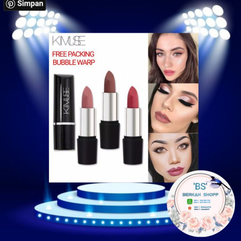 014M KIMUSE LIPSTIK MATTE WATERPROOF ORIGINAL / BY BERKAH_COLLECTION