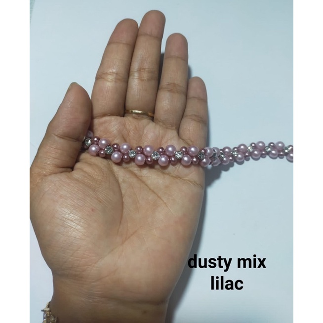 PAYET RANGKAI MUTIARA 30CM INSTAN (READY) payet kebaya/payet gamis/ikat pinggang mutiara