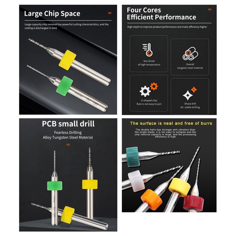 Mata Bor Micro Tungsten PCB CNC Circuit Board Mini Drill 0.1mm - 1mm