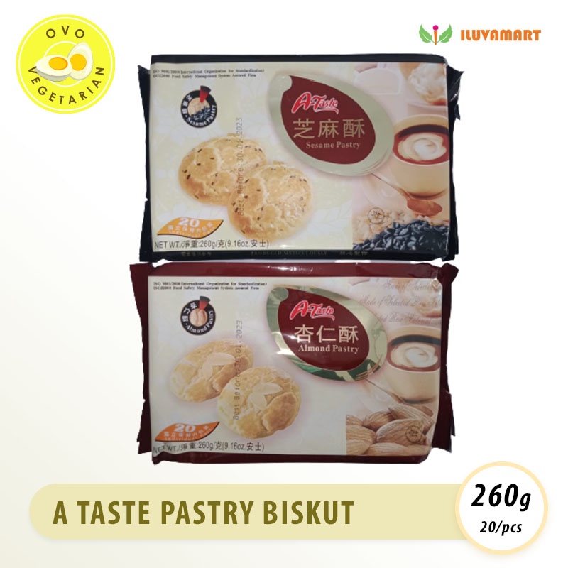 

A Taste Almond Pastry 260gr / Sesame Pastry 260gr Kue Biskuit Snack