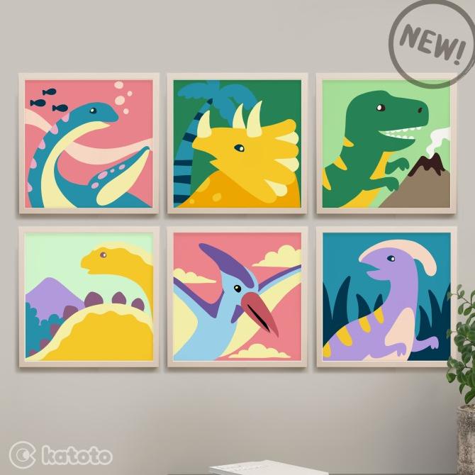 

PAINT BY NUMBER. PAKET MELUKIS DINOSAURUS UNTUK ANAK. DINOSAURS SERIES